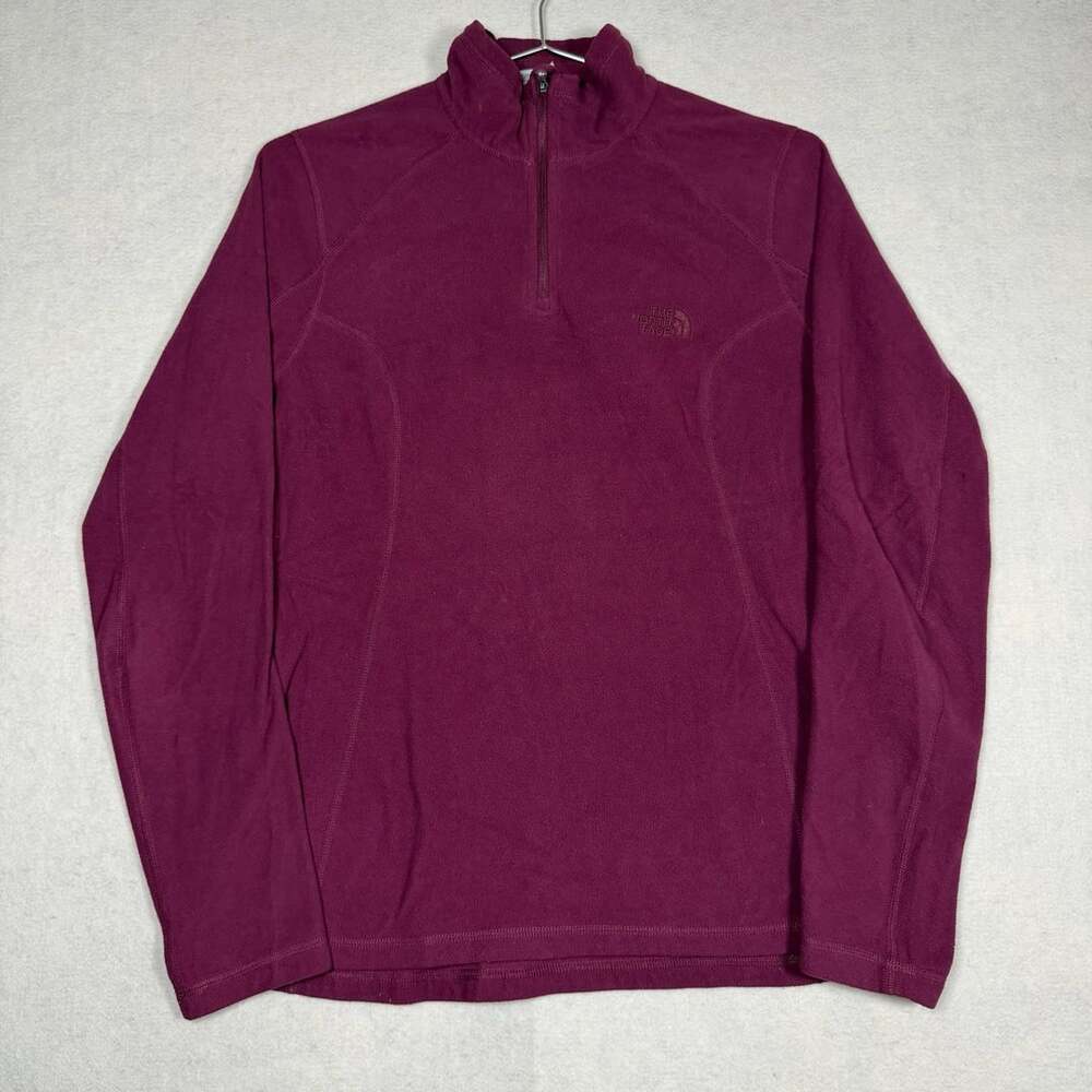 The North Face Sweater Womens M 1/4 Zip Fleece Pullover Maroon Jacket TKA 100